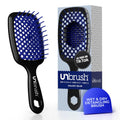 Blue UNbrush detangling hair brush with DuoFlex bristles for easy hair grooming