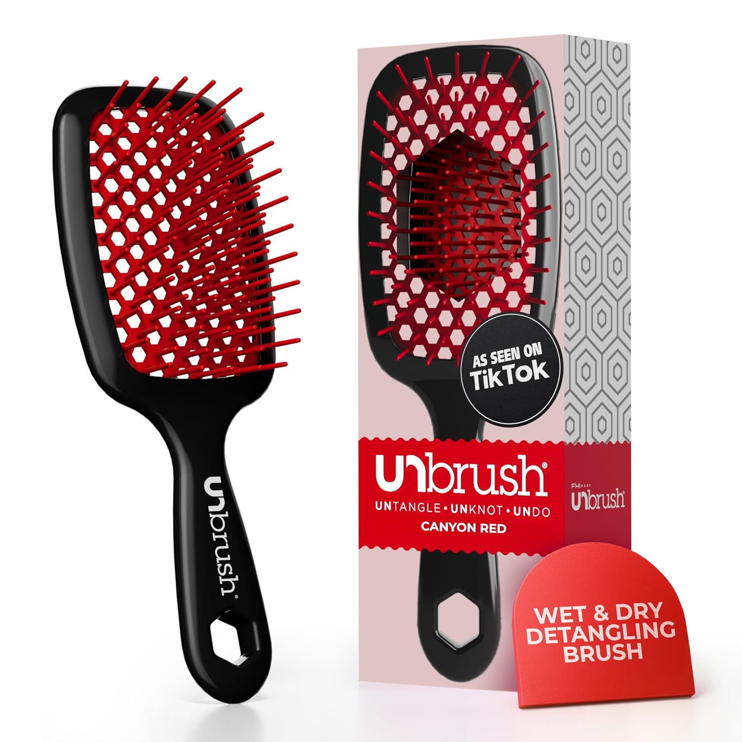 Red UNbrush detangling hair brush for toddlers and children