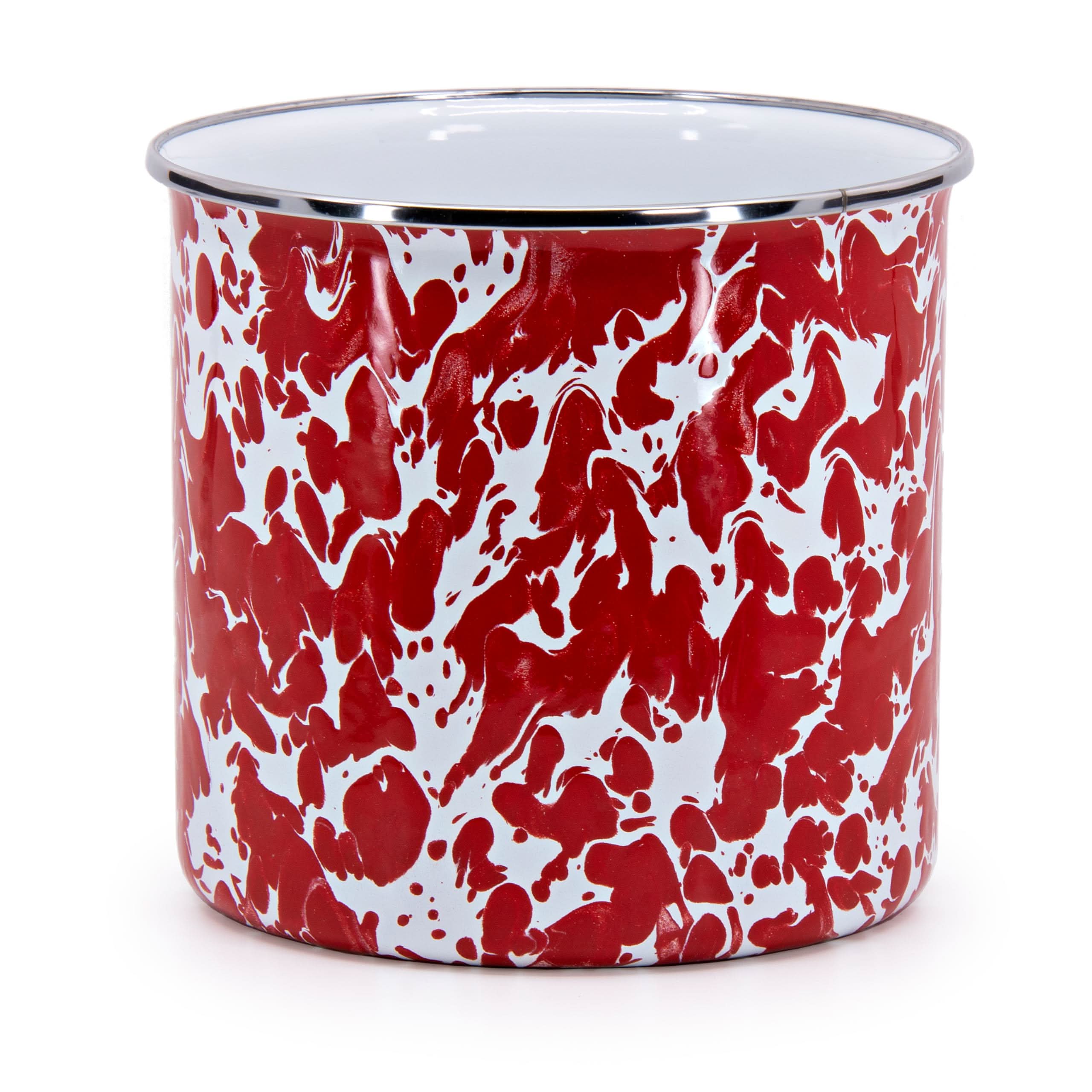 Black Swirl Enamelware Utensil Holder 6 Inch Kitchen Decor