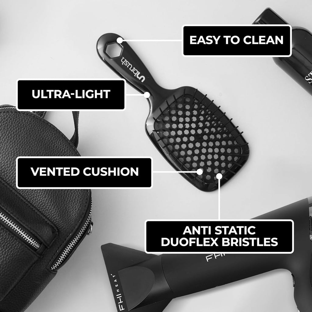 Black Detangling Hair Brush for Kids - Painless Knot Remover
