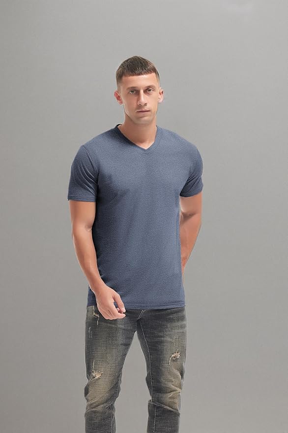 Men’s Modern Fitted V-Neck T-Shirt Premium Comfort Undershirt