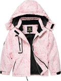 Keevoom Girl's Ski Jacket Winter Warm Thick Snow Coat Windproof Kids Outdoor Hooded Jackets