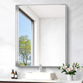 Silver Bathroom Mirror, 30x36 Inch Rectangular Framed Mirror, Large Wall Mounted Bathroom Vanity Mirror Over Sink for Bedroom,Restroom, Living Room, Hangs Vertically or Horizontally