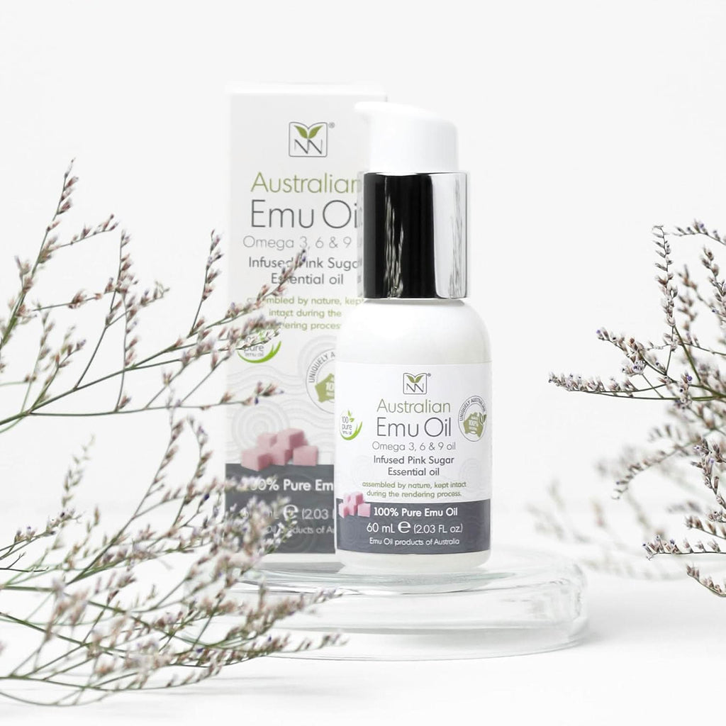60ml bottle of Australian Emu Oil with Pink Sugar scent