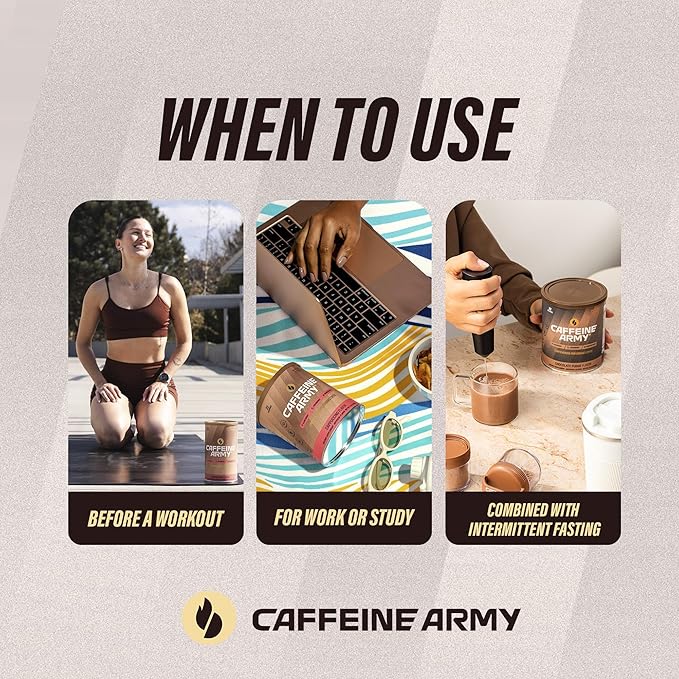 CAFFEINE ARMY Chocolate Fudge | Comprehensive Functional Coffee with MCTs, CoQ10, Collagen and Adaptogens: Clean Energy + Supports Daily Attention, No Jitters or Crash (7.8 oz 22 Servings)