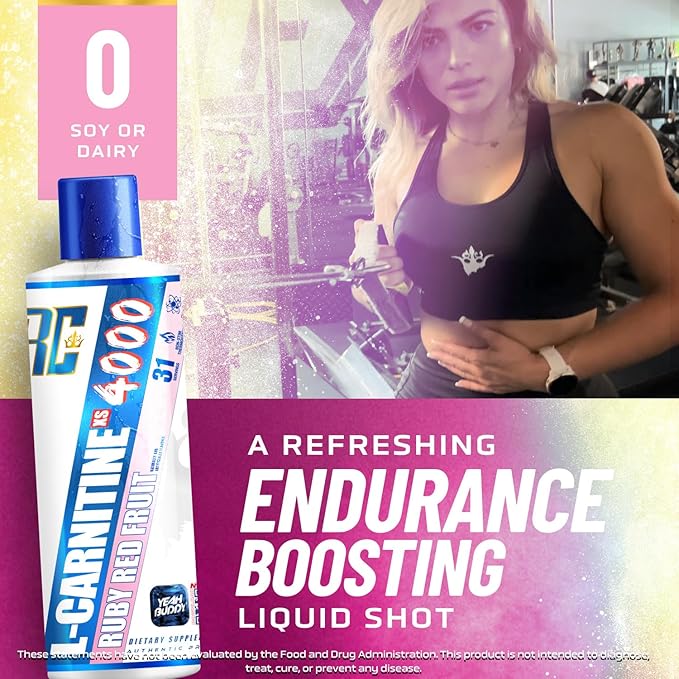 Ronnie Coleman Signature Series L Carnitine XS 4000 Liquid, Stimulant Free, Sugar Free, Zero Carbs, Lean Muscle Strength Support for Men & Women, 16 Oz (16 oz, Ruby Red Fruit (4000))