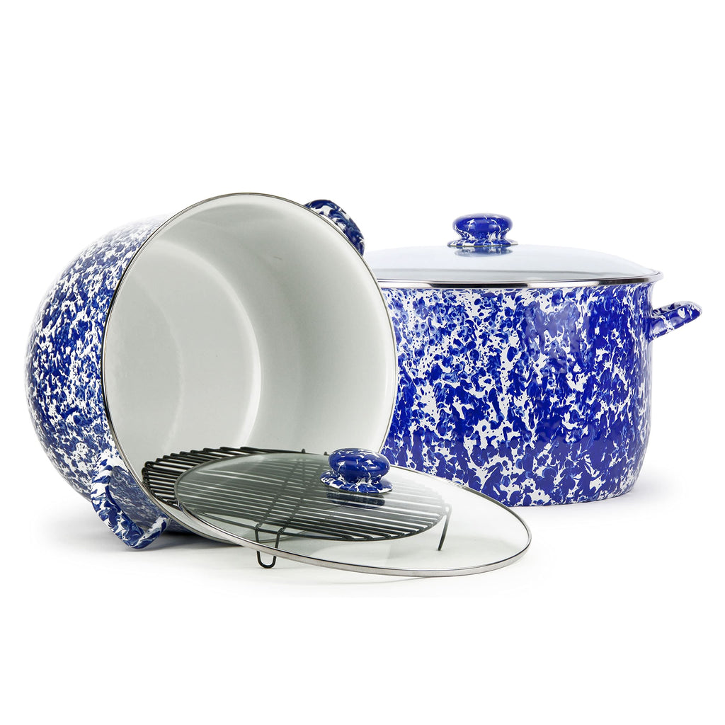 18qt Enamelware Stock Pot with Stainless Steel Trim