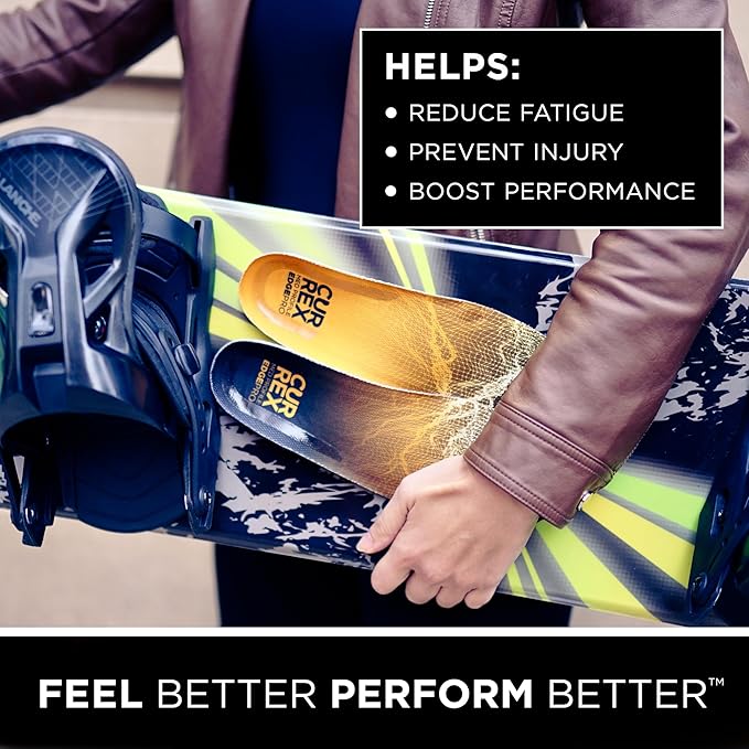 CURREX EdgePro Thermo Regulating Ski Boot Insoles for Snowboarding, Skiing, & Winter Sports ??Ski Boot Inserts with Shock Absorbing Cushioning ??for Men & Women ??Medium Arch, Medium Size
