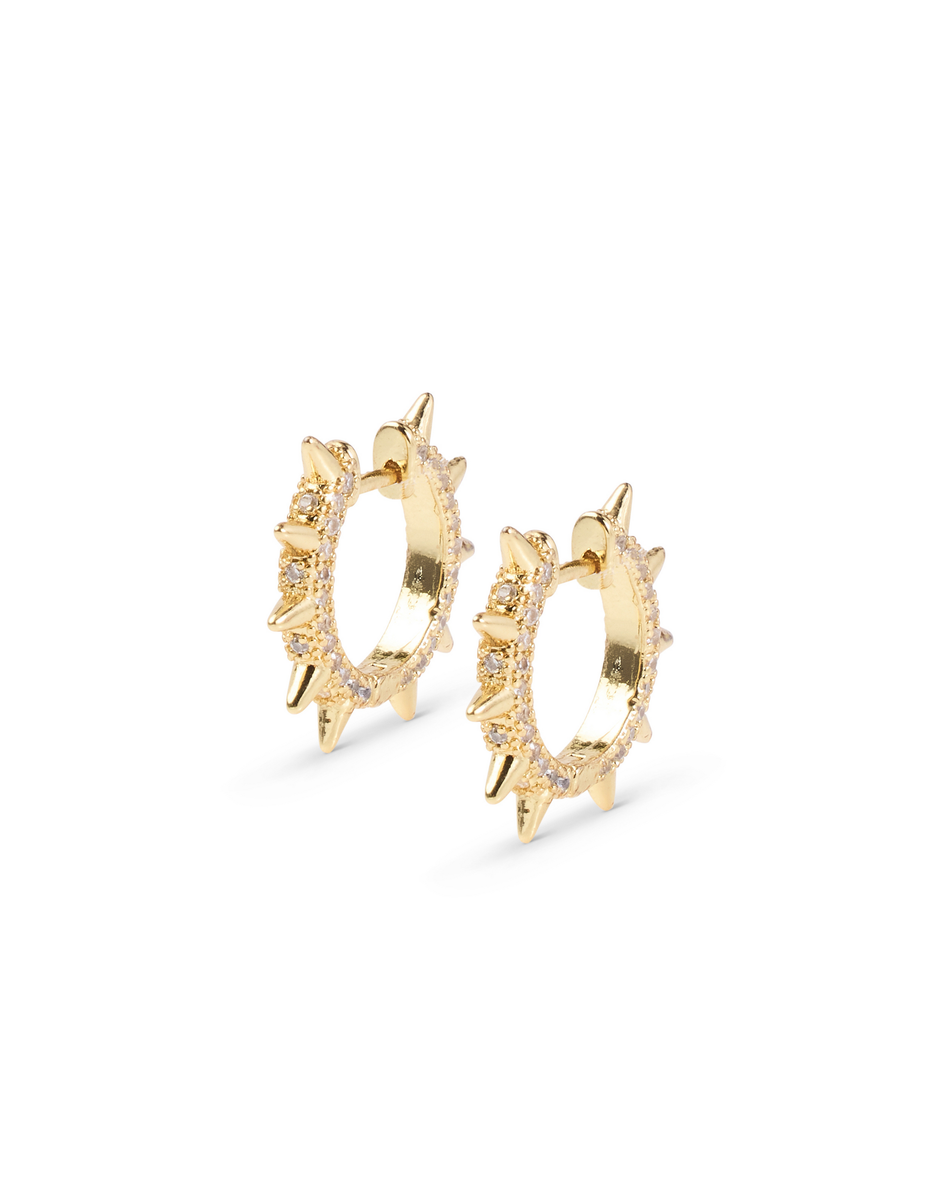 Spike Huggie Hoops