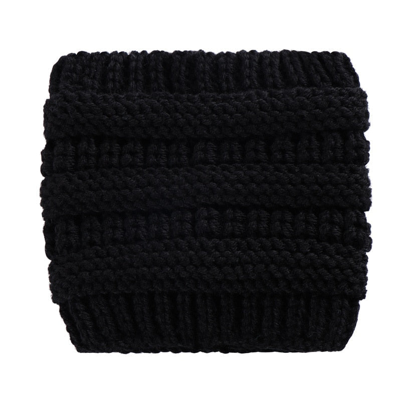 Ponytail Beanie Headwrap with Ear Warmer