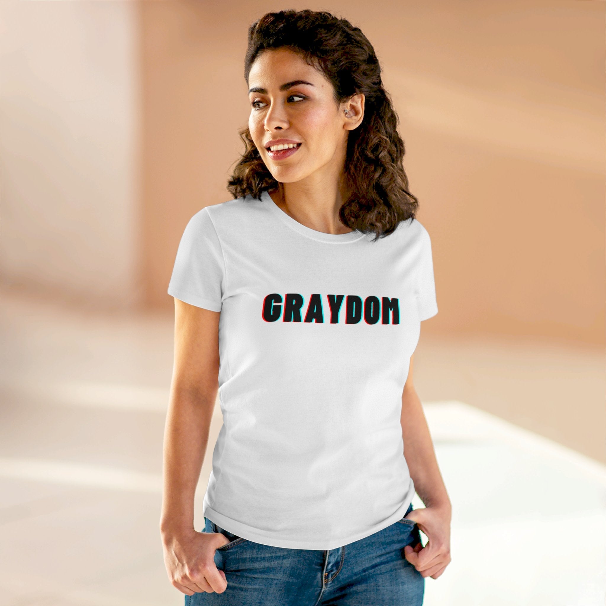 Women's Midweight Cotton Crew Neck Tee - Minimalist Streetwear Style