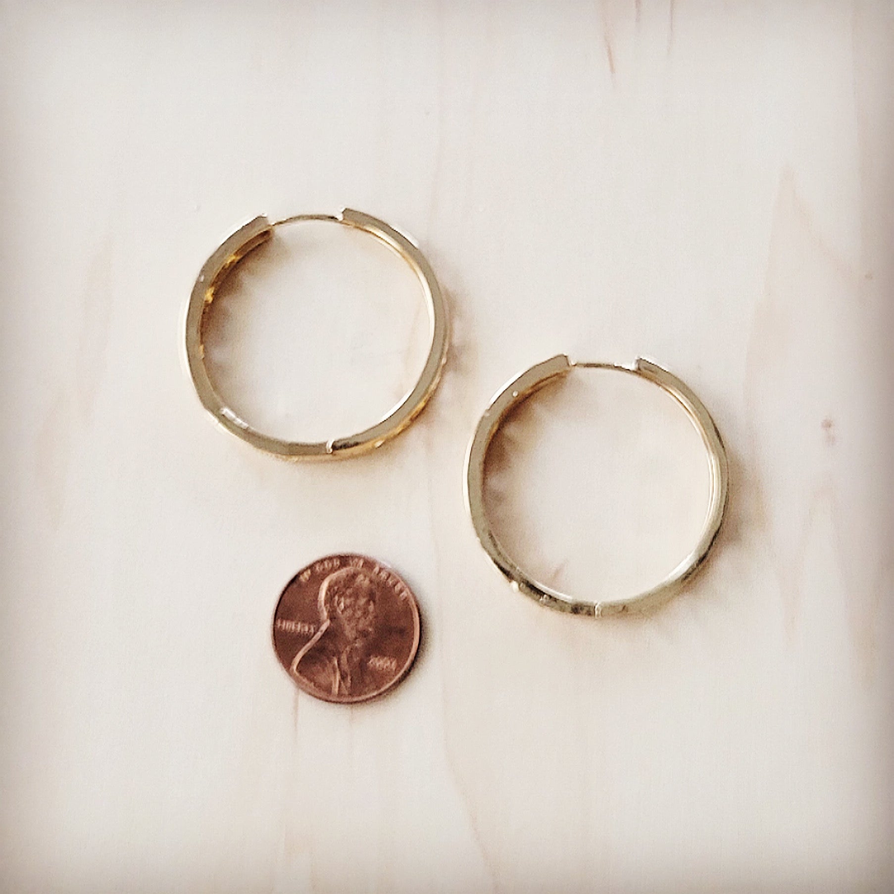 Geometric Sparkle Gold-Tone Hoop Earrings with Crystal Accents - Image 4