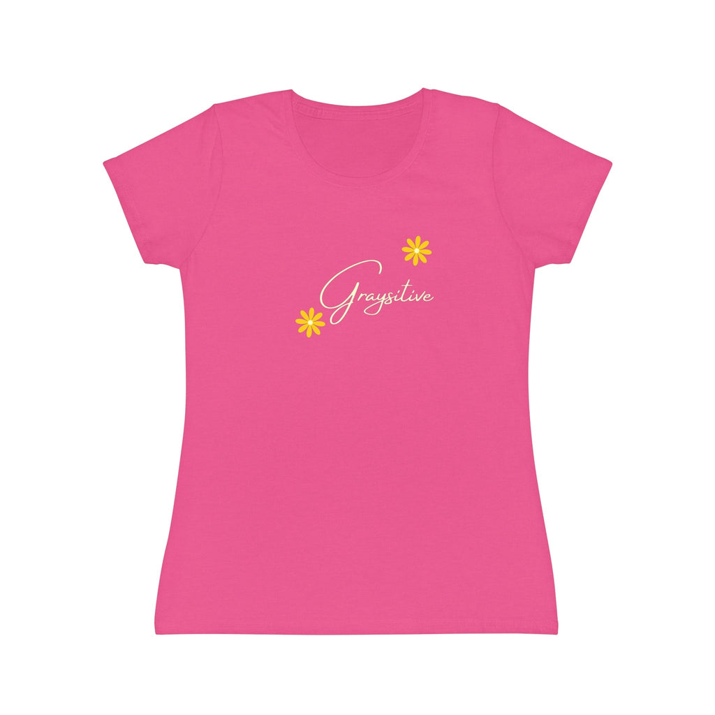 Women's Floral Graphic T-Shirt in Black, Pink, and Gray