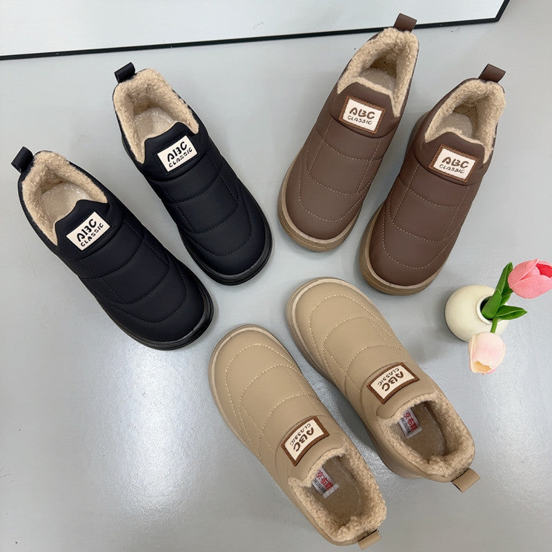Women's Black Quilted Winter Slip-On Shoes with Plush Lining - Image 5