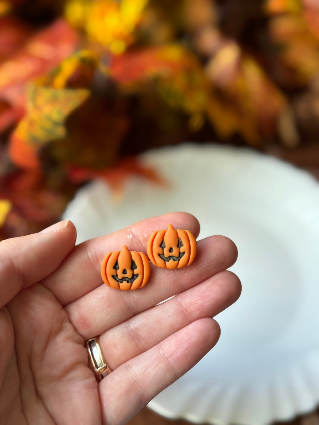 Jack-O-Lantern Studs