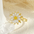 Rotatable Flower-shaped Gold-plated Ring