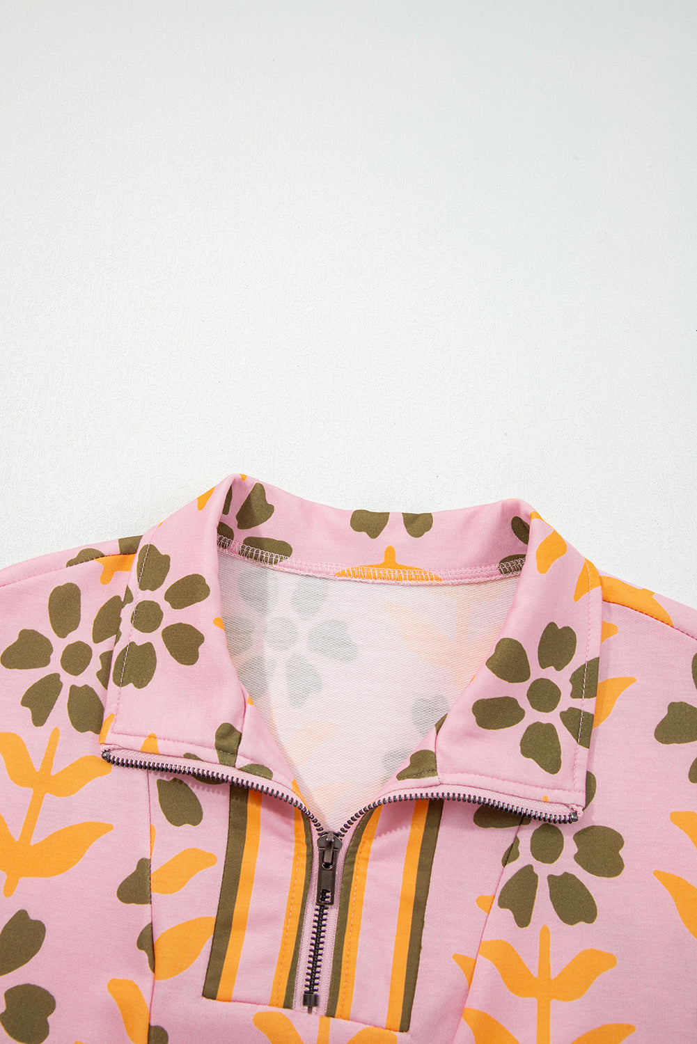 Floral Stripe Patchwork Long Sleeve Mini Dress