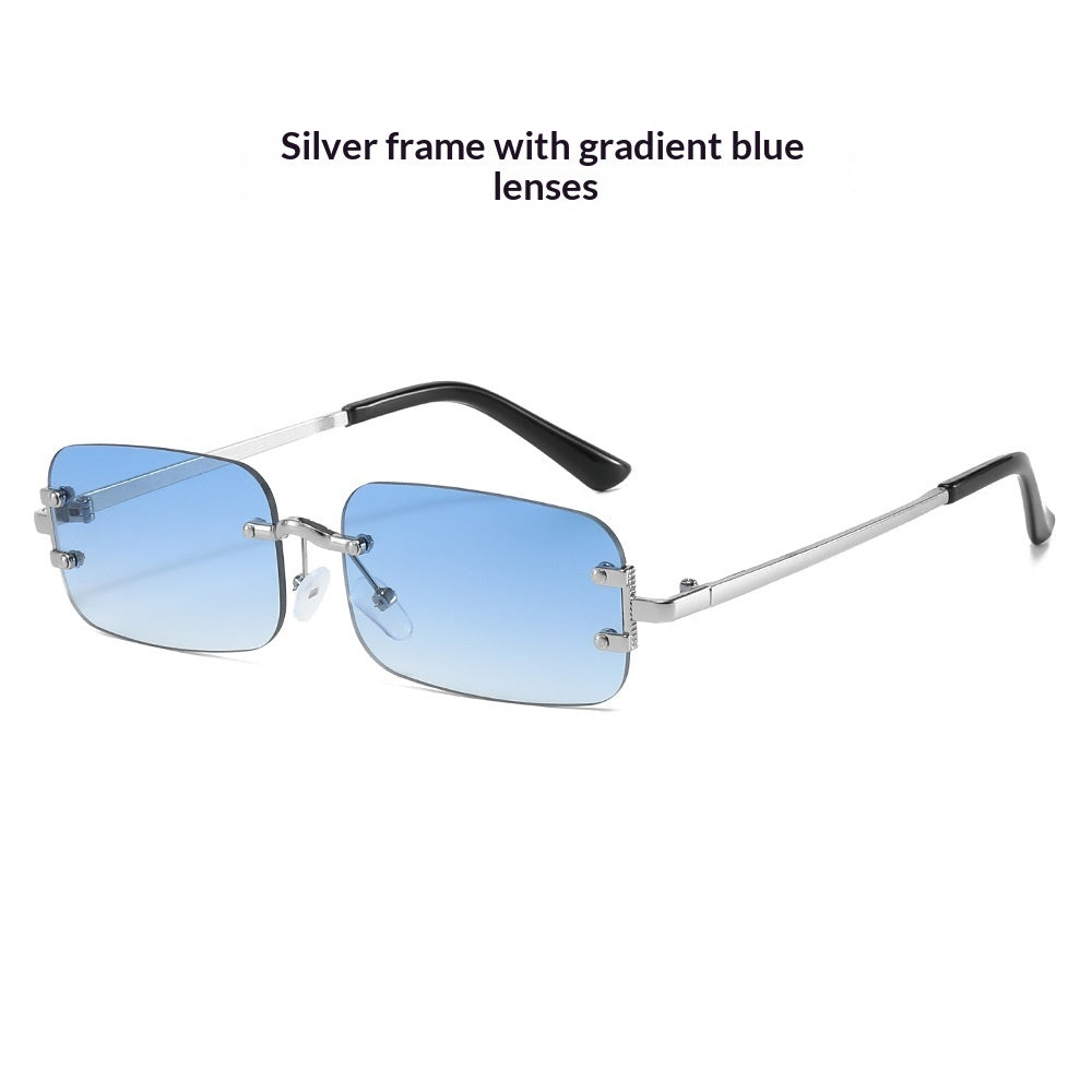 Frameless Rimless Sunglasses Elegant Western Minimalist Shades