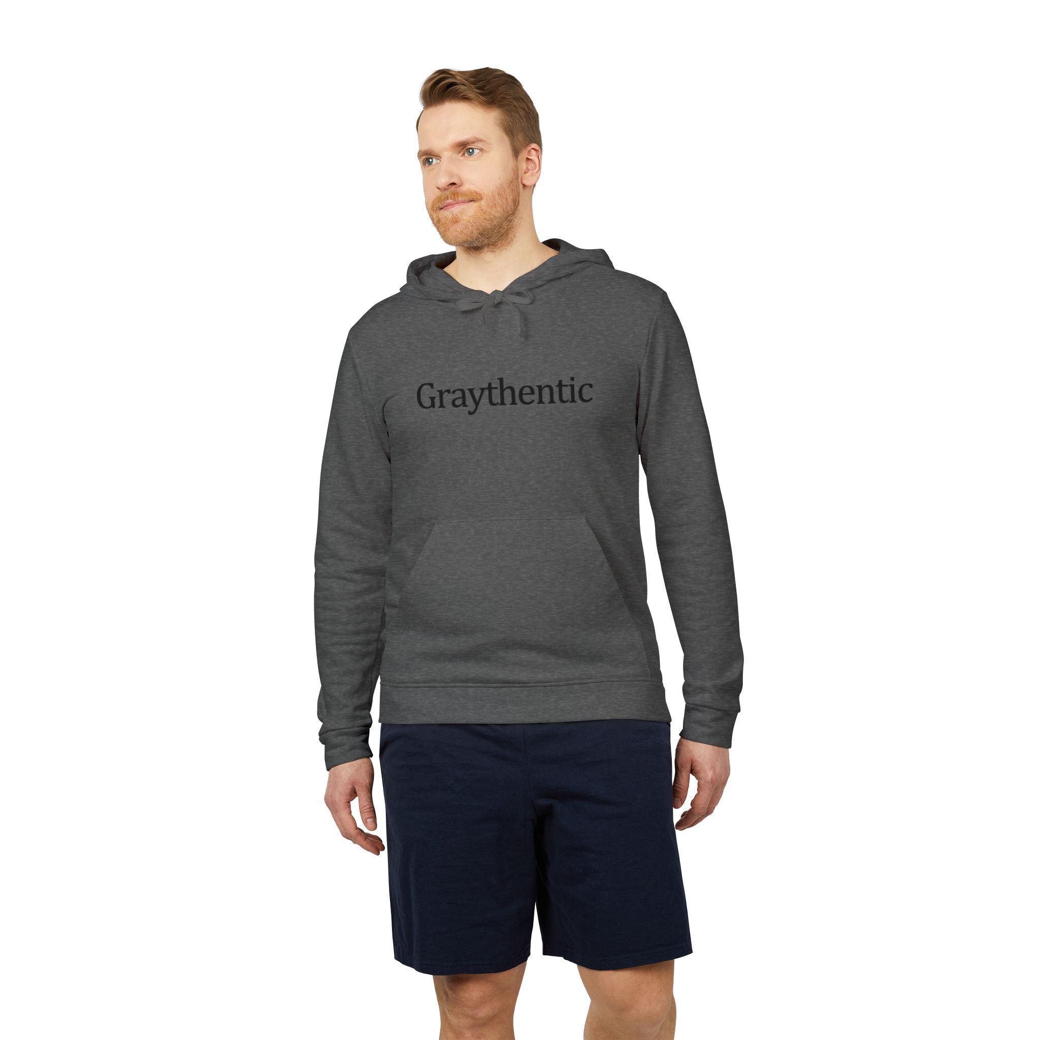 Unisex Fleece Pullover Hoodie in Red, Dark-Gray and White