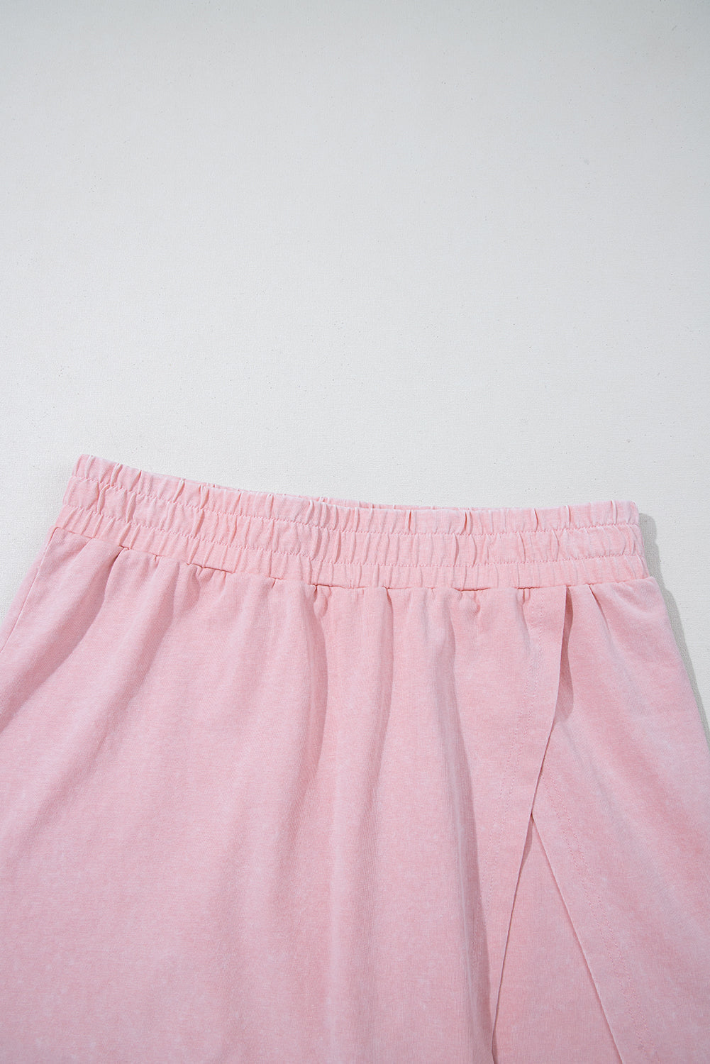 Solid Mineral Wash Cotton Tank Top and Lined Skort Set