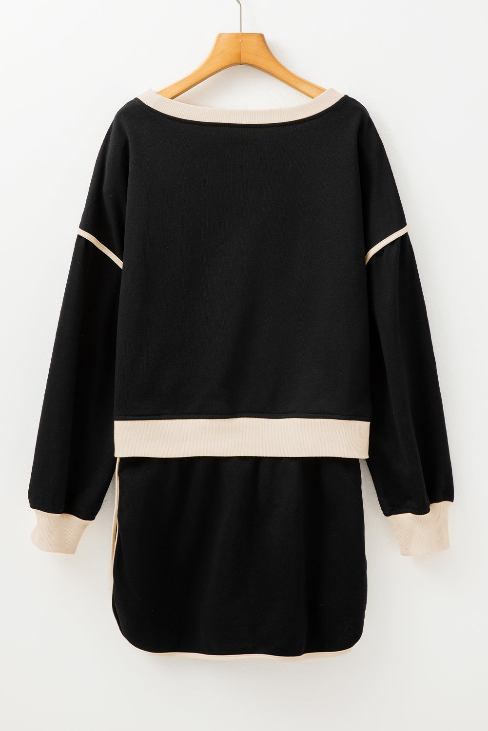 Colorblock Long Sleeve Top and Skort Set