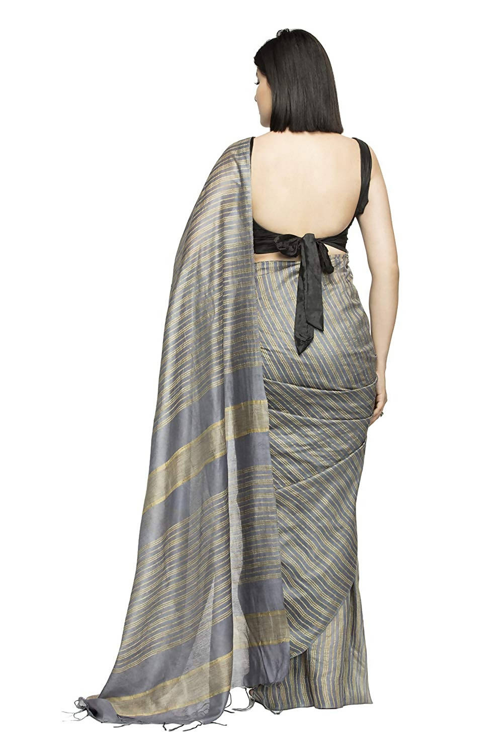 Grey Bhagalpuri Saree for Casual and Party Wear with Blouse Piece