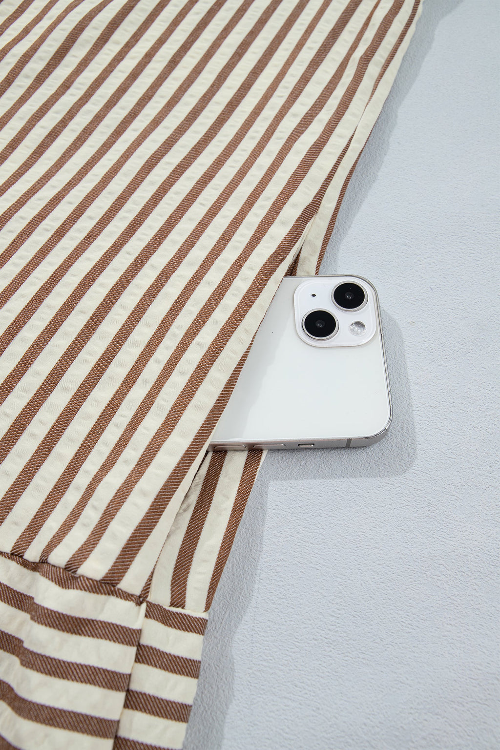Annabelle Stripe Shirt Dress: Cotton V-Neck Casual Shift Dress