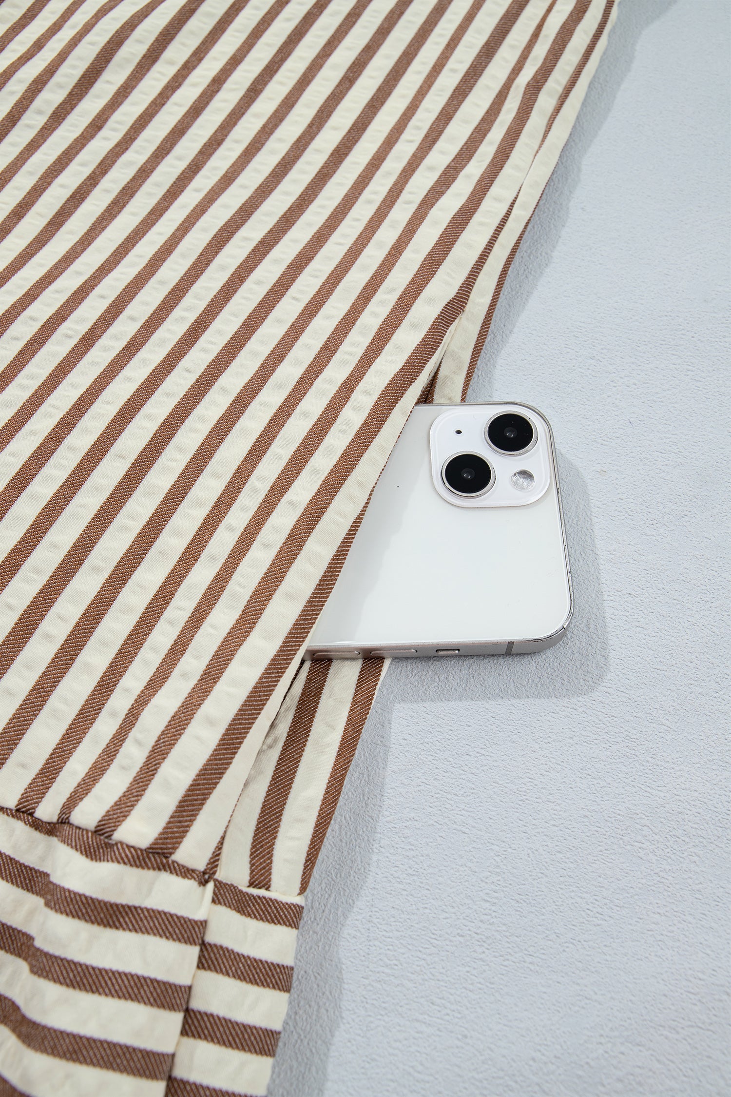 Annabelle Stripe Shirt Dress: Cotton V-Neck Casual Shift Dress