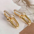 Heavy-duty Zircon Fashion Full-diamond U-shaped Earrings