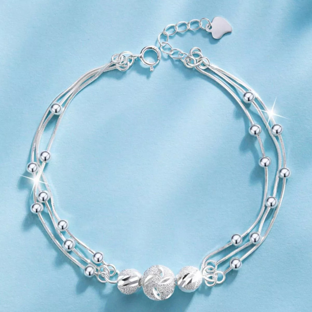 925 Sterling Silver Bead Chain Bracelet