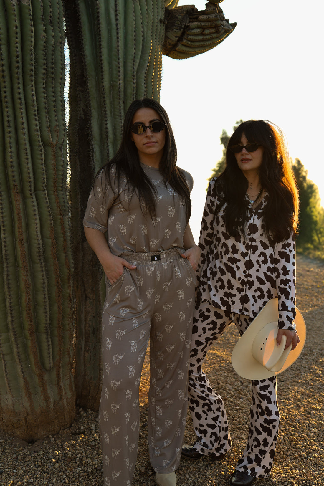 Women's Highland Cow Boxy Tee & Wide-Leg Lounge Set