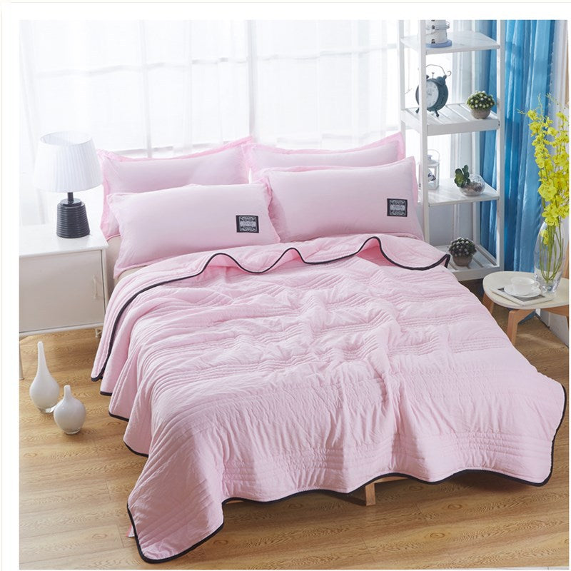 Modern Minimalist Cooling Summer Quilt - Lightweight Seersucker Throw