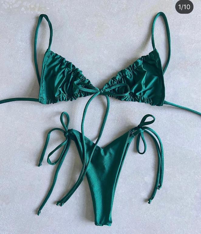 Pleated High Cut Brazilian Bikini - Modern Two Piece Swimwear