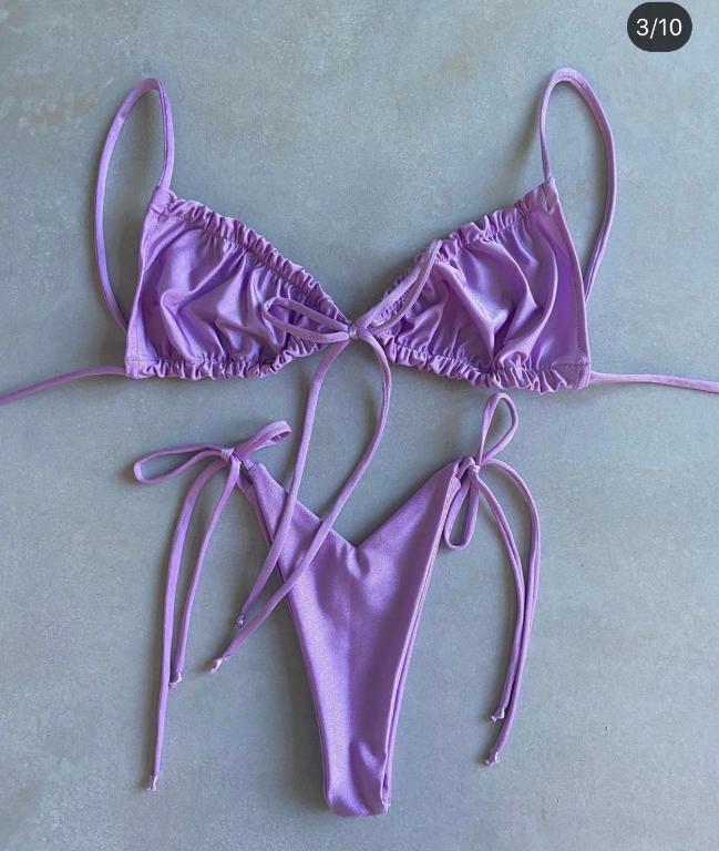 Pleated High Cut Brazilian Bikini - Modern Two Piece Swimwear