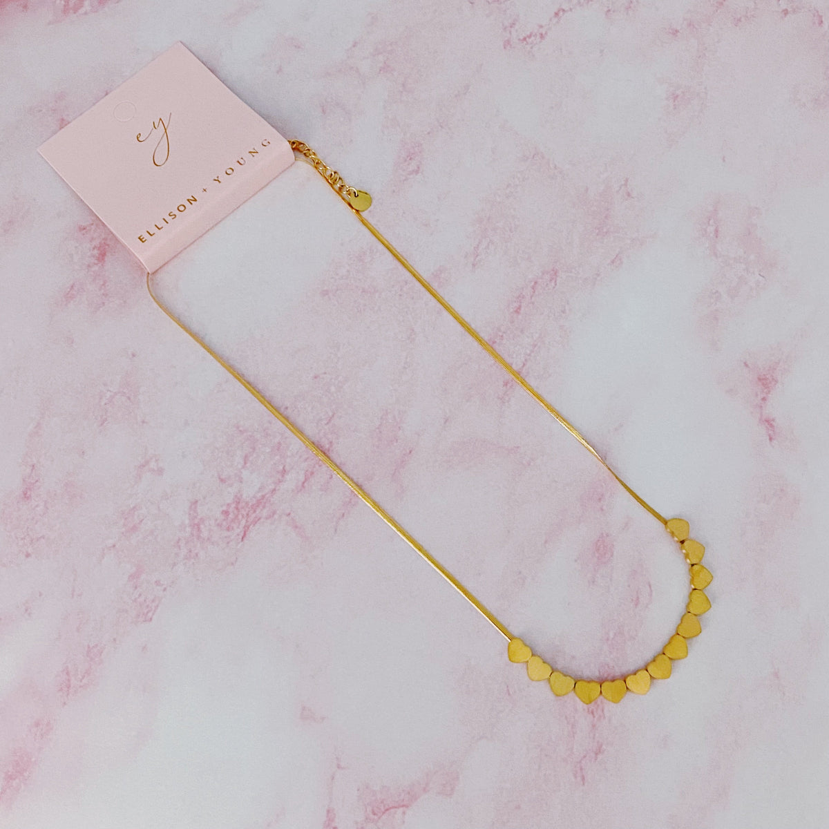 With Me Mini Hearts Necklace Gold Plated Stainless Steel - Image 4
