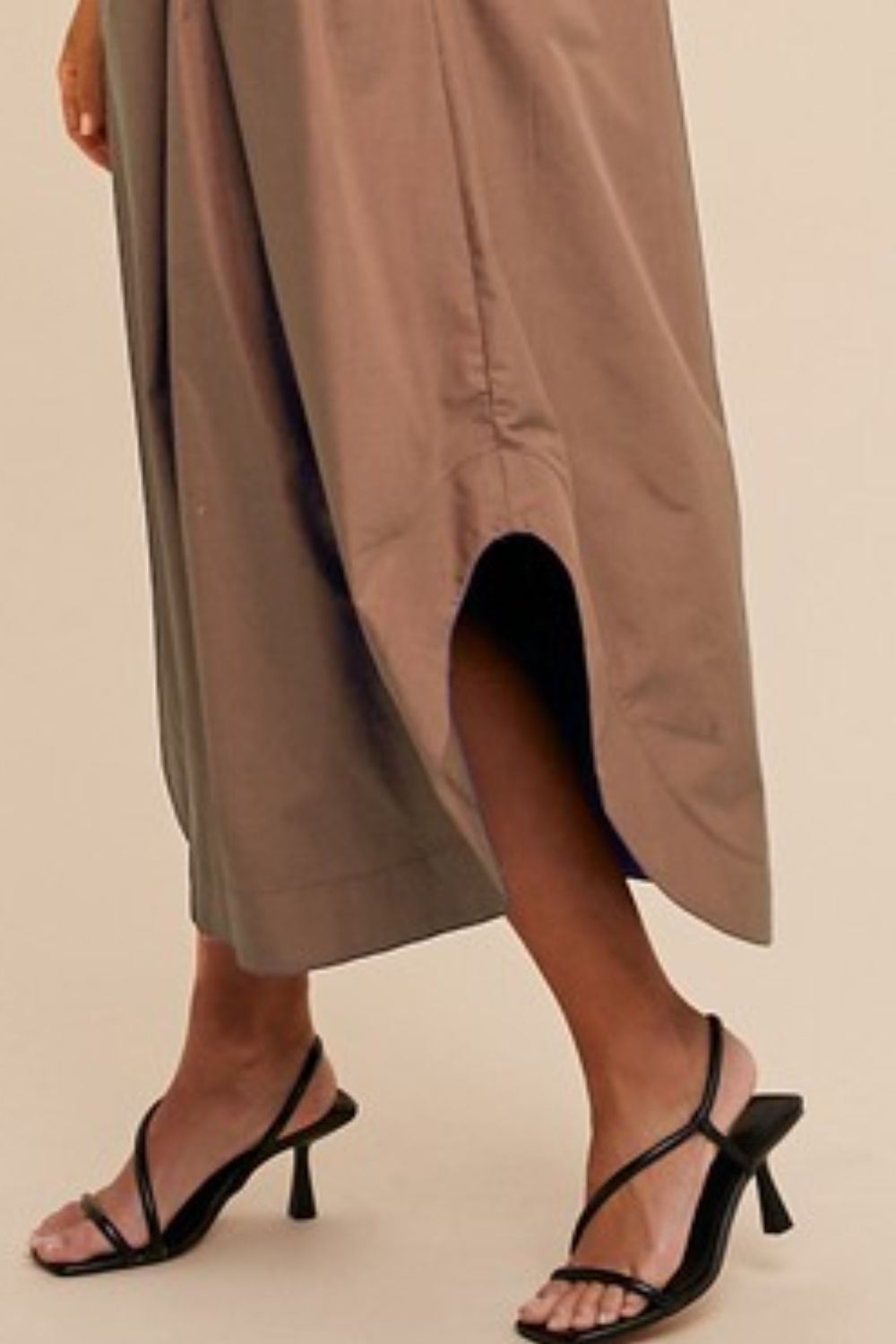 Smocked Puff Sleeve Midi Dress with Dramatic Voluminous Sleeves