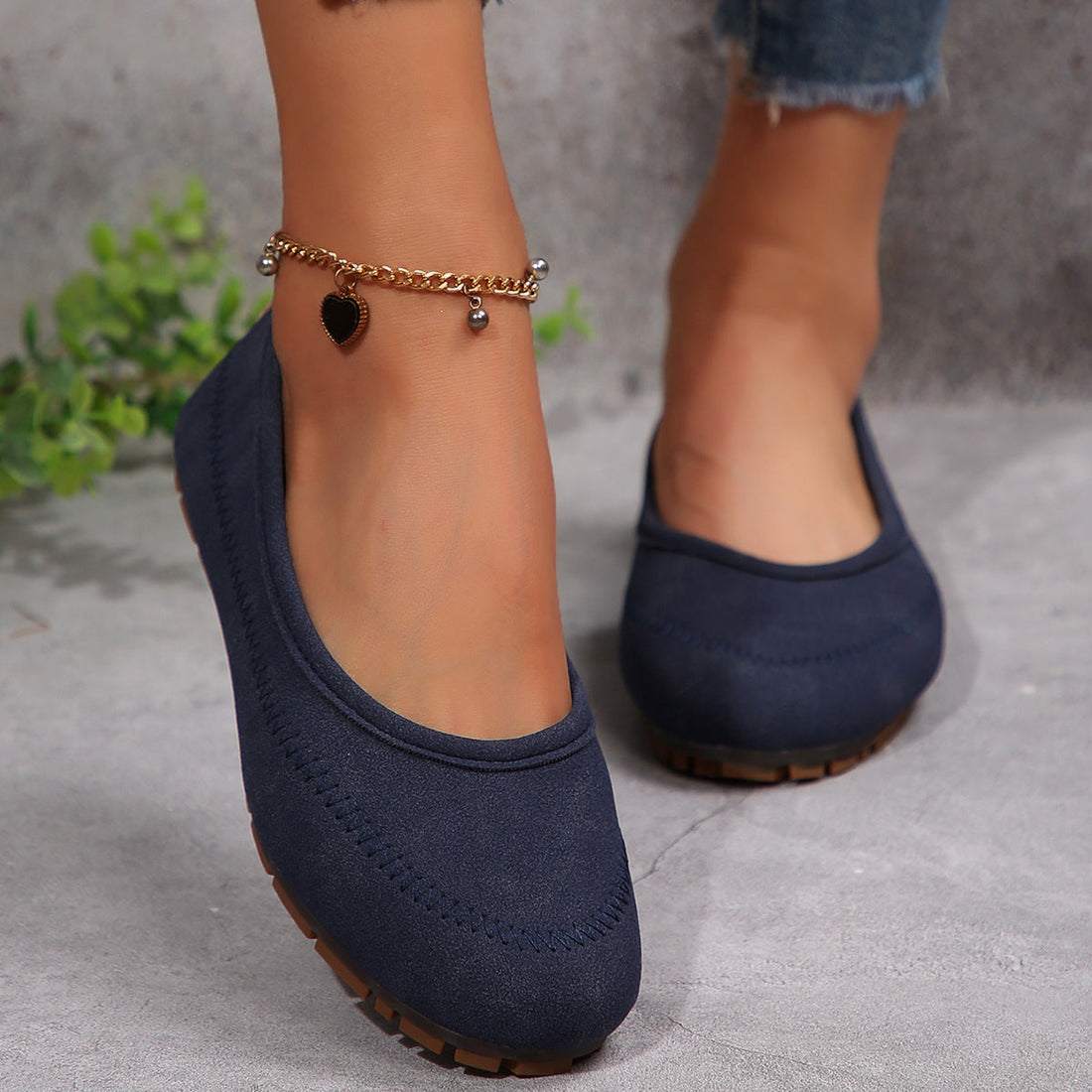 Women's Slip-On Loafers - Round Toe Flat Casual