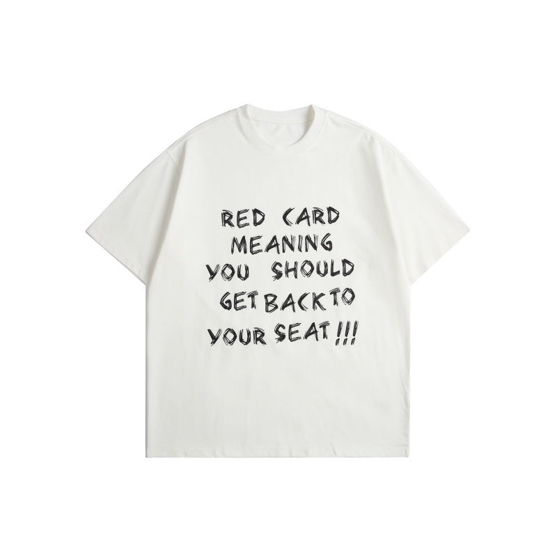White Loose Fit Letter Print Short Sleeve Graphic Tee