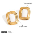 18K gold geometric rectangular design trendy personality earrings