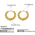 Round Bead Spliced Hoop Earrings 316L Stainless Steel Fashion Women Ear Jewelry For Daily Dating Party Banquet Occasions
