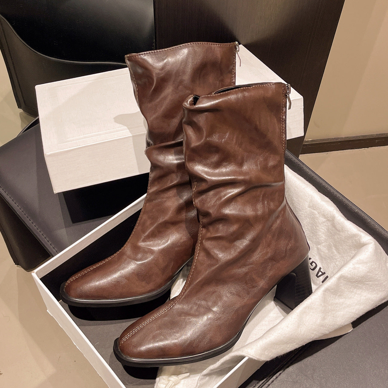 Large Size Women’s High Heel Plus-Width Ankle Boots – Autumn/Winter