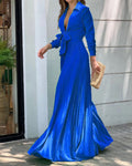 Women's Wide Leg Jumpsuit with Polo Collar and Abstract Pattern