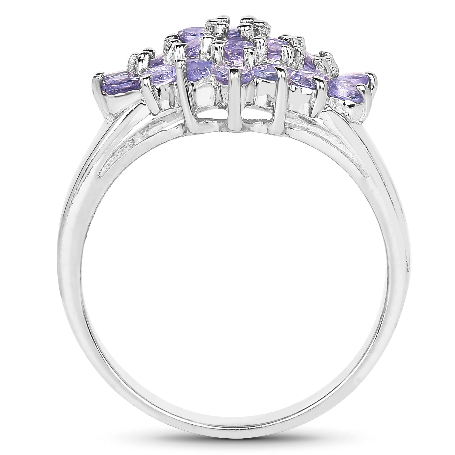 1.61 Carat Genuine Tanzanite .925 Sterling Silver Ring