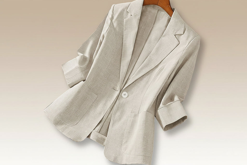 Women's Three-Quarter Sleeve Single-Button Casual Blazer - Image 4