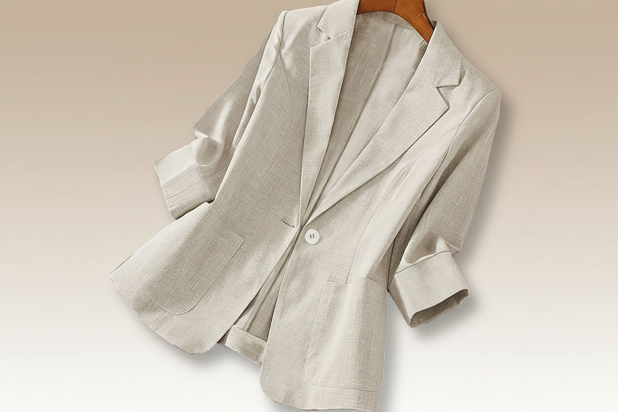 Women's Three-Quarter Sleeve Single-Button Casual Blazer - Image 4