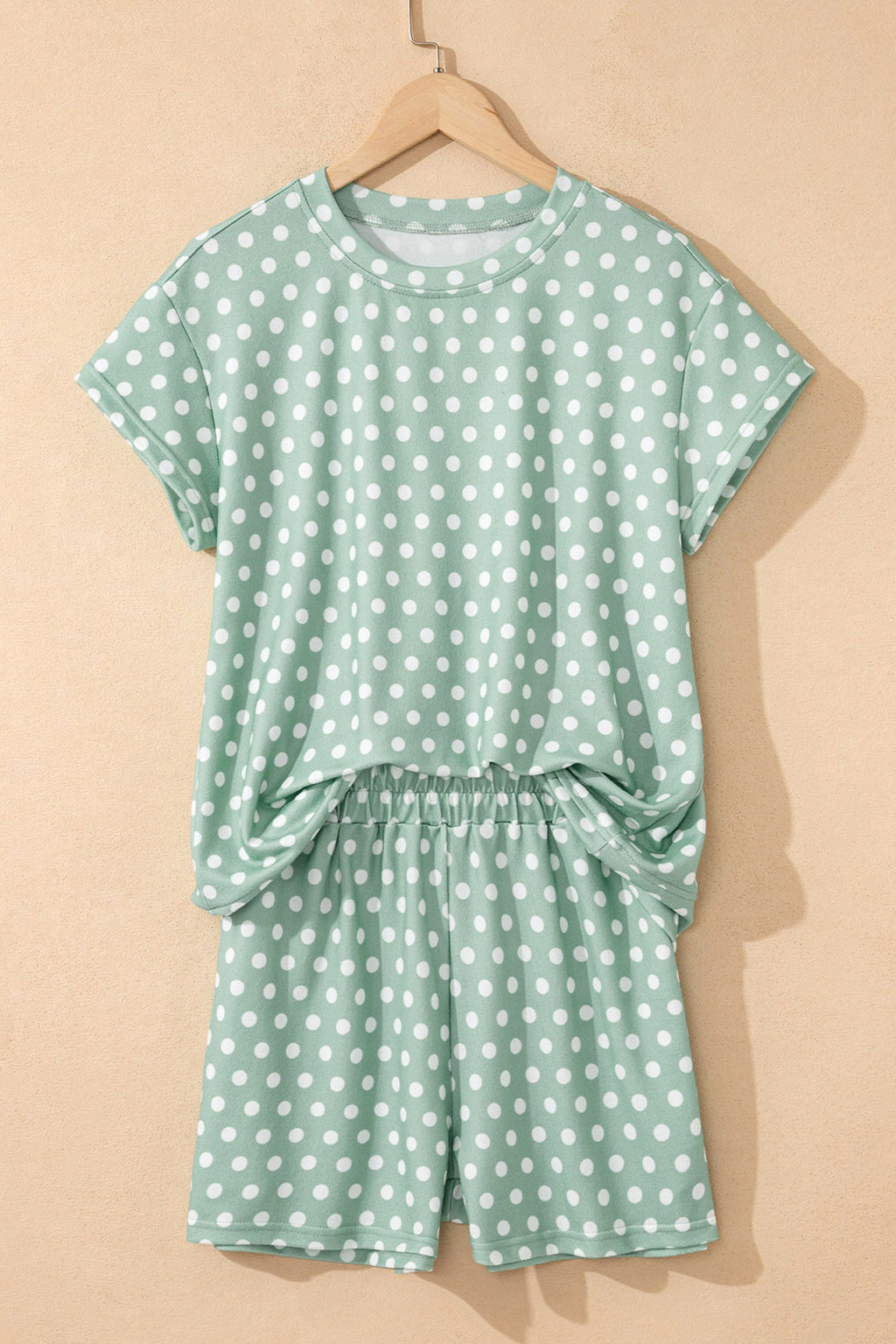 Purple Polka Dot Short Set Women's Two-Piece Casual Lounge Outfit
