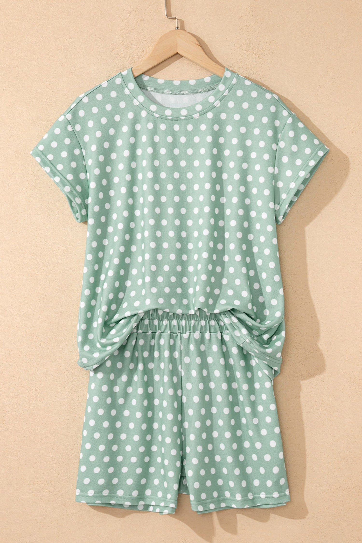 Purple Polka Dot Short Set Women's Two-Piece Casual Lounge Outfit