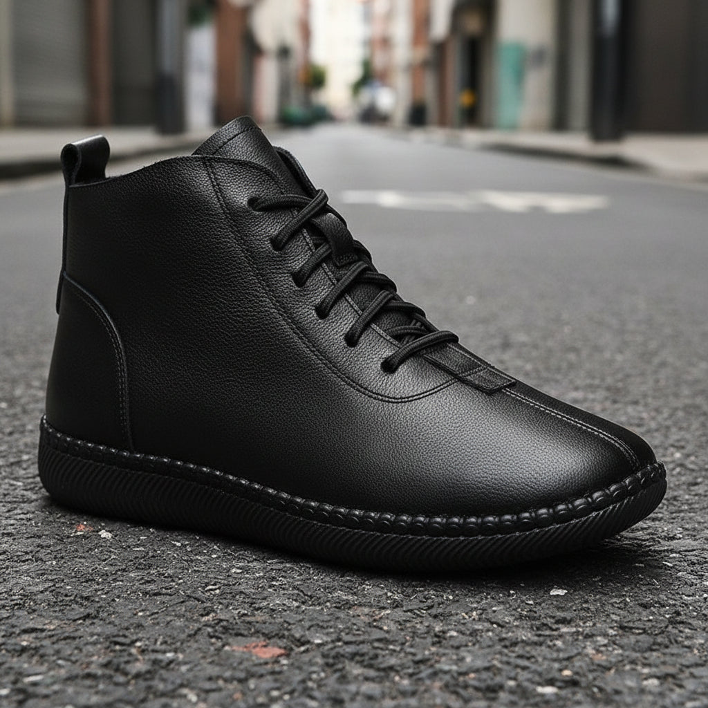 Women's Genuine Leather Soft Soled Lightweight Flat Ankle Boots