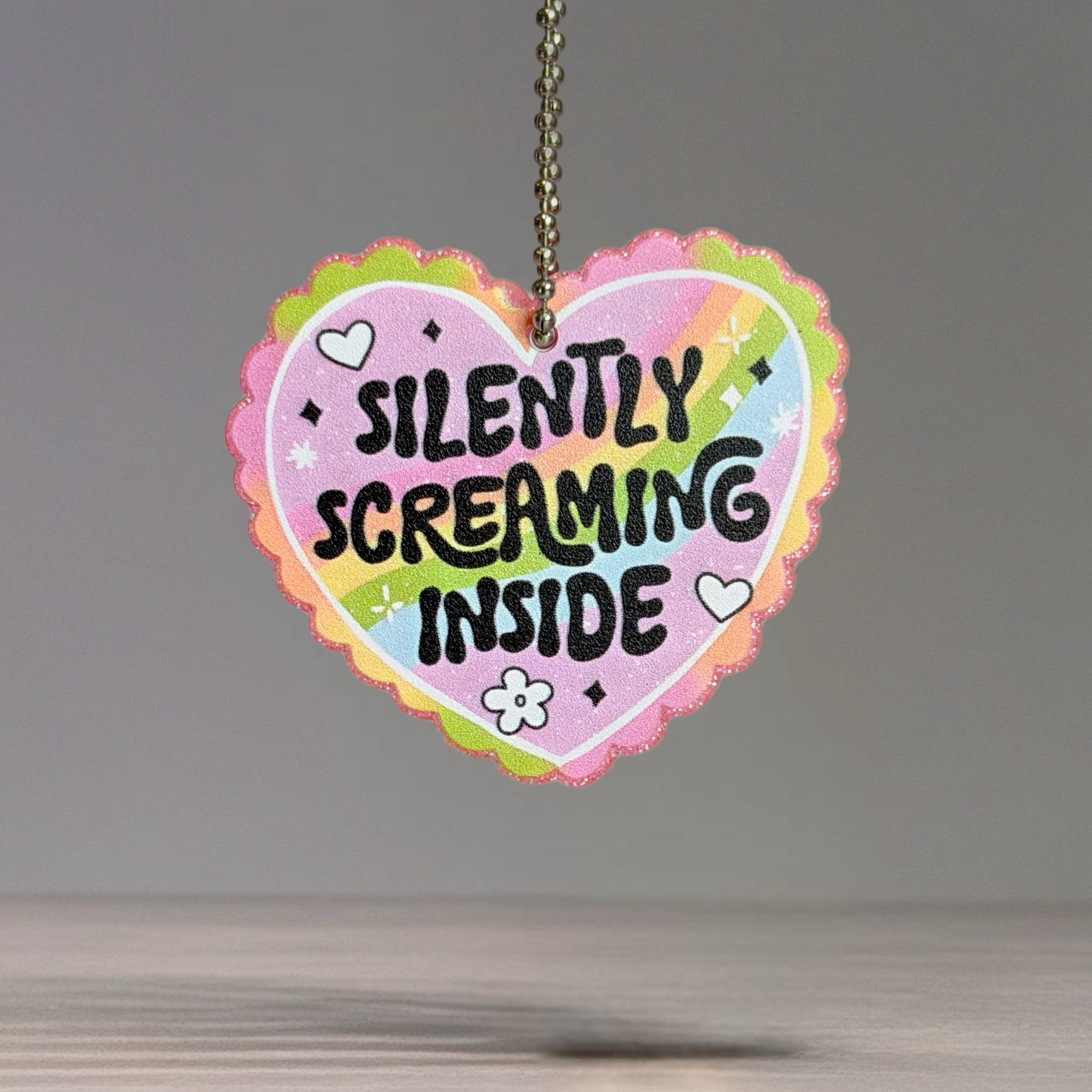 Silently Screaming Inside Charm - Tumbler Handle Charm