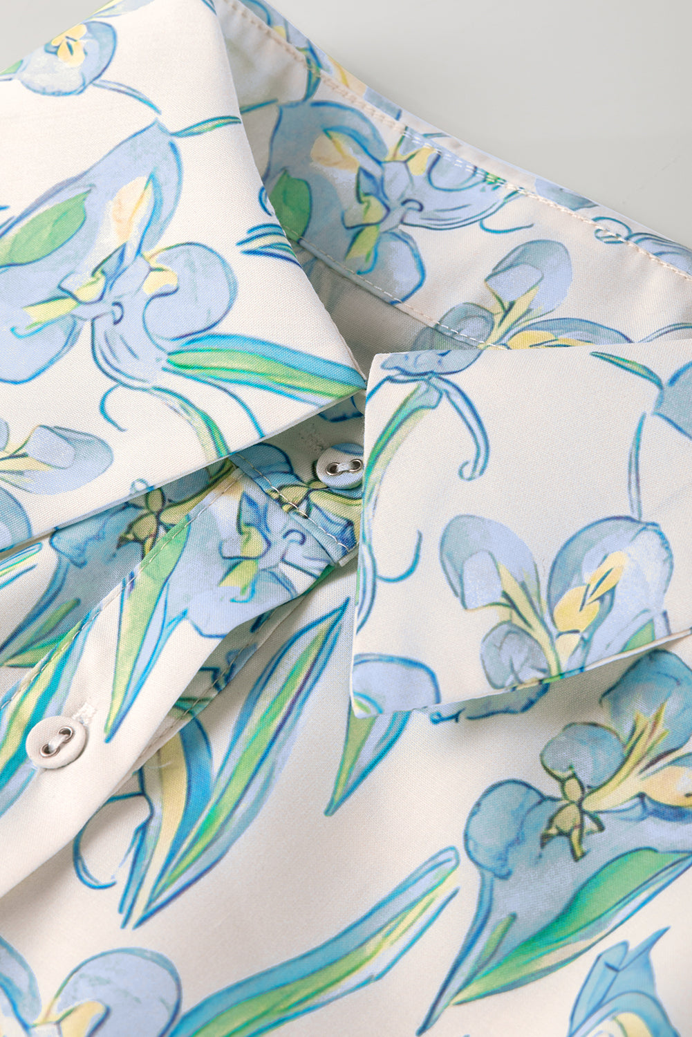 White Floral Shift Dress with Turquoise Accents